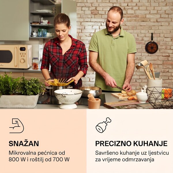 Klarstein Julieta, mikrovalna pećnica sa grilom, 20l, 700 / 800 W, Ø25,5cm, 8 programa