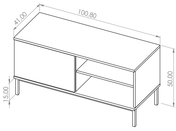 TV stolić Quebec 1D (crna mat)