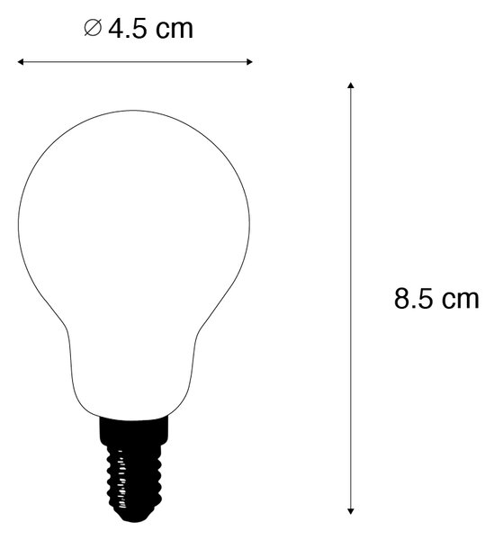 Set od 5 LED žarulja E14 P45 prozirne 2,2 W 470 lm 2700 K