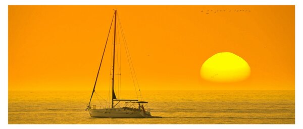 Slika - Čamac usred mora (120x50 cm)