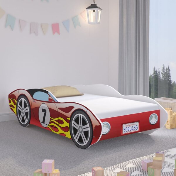 Moderan dječji krevet u obliku automobila u crvenoj boji 140 x 70 cm