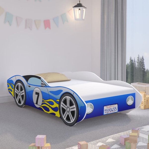 Izuzetan plavi krevet u obliku trkaćeg automobila 160 x 80 cm