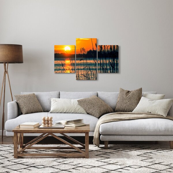 Slika - Zalazak sunca nad jezerom (90x60 cm)