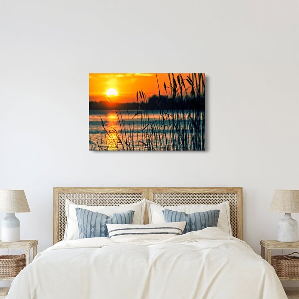 Slika - Zalazak sunca nad jezerom (90x60 cm)
