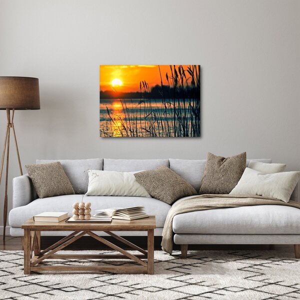 Slika - Zalazak sunca nad jezerom (70x50 cm)