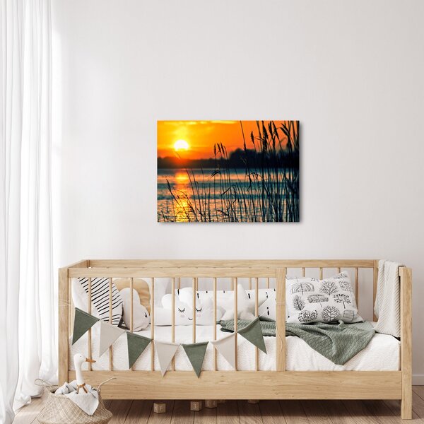 Slika - Zalazak sunca nad jezerom (70x50 cm)