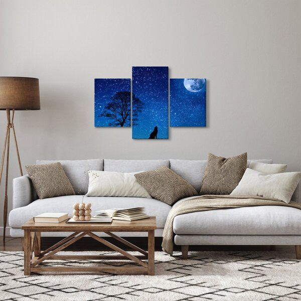 Slika vuka kako zavija na Mjesec (90x60 cm)