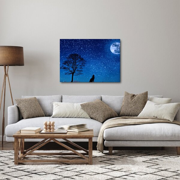Slika vuka kako zavija na Mjesec (70x50 cm)