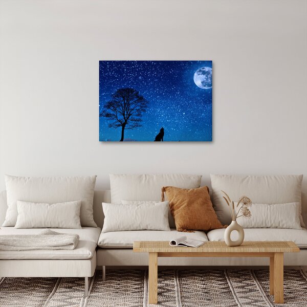 Slika vuka kako zavija na Mjesec (70x50 cm)