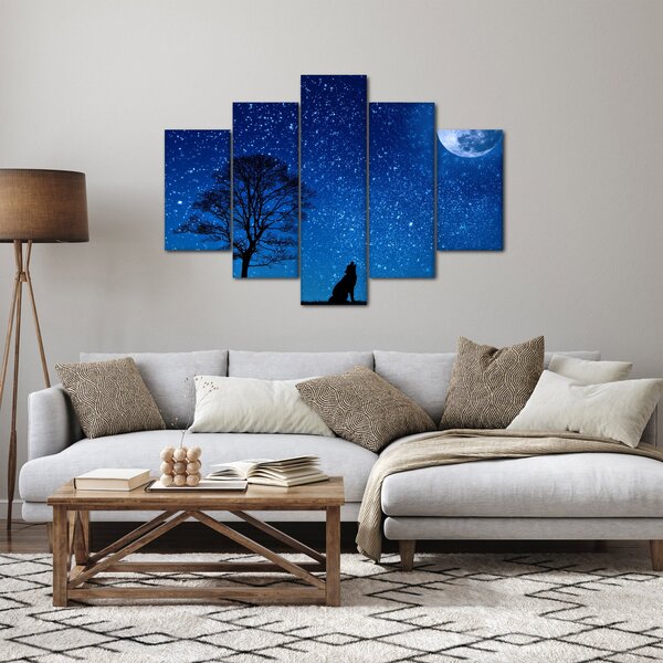 Slika vuka kako zavija na Mjesec (150x105 cm)