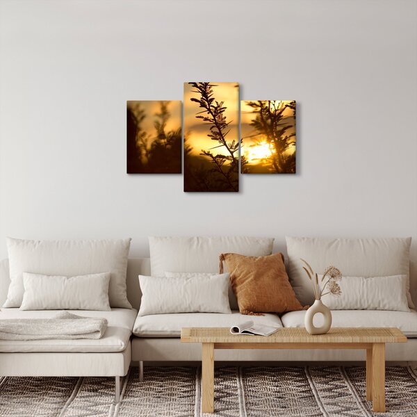 Slika - Zalazak sunca iza stabala (90x60 cm)