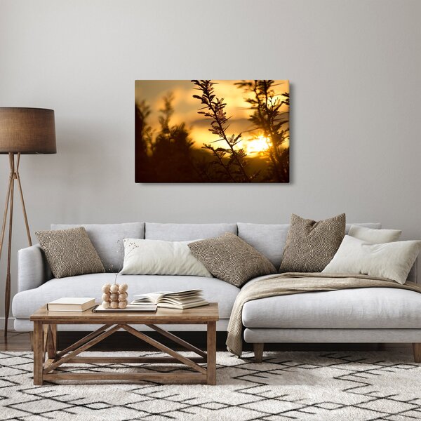Slika - Zalazak sunca iza stabala (90x60 cm)