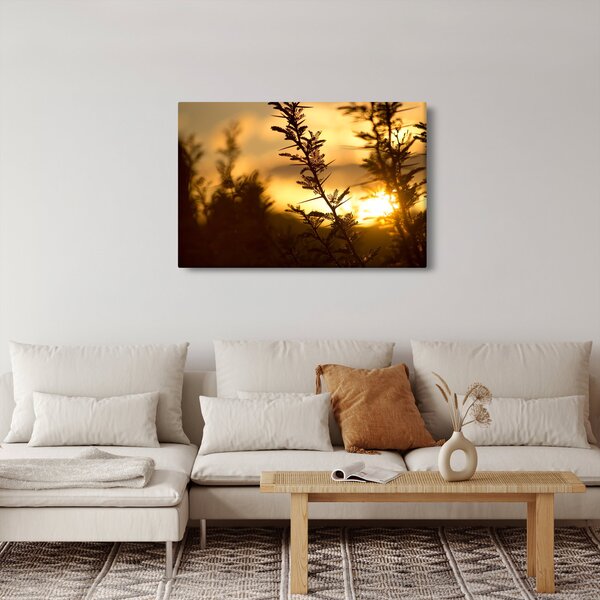 Slika - Zalazak sunca iza stabala (90x60 cm)