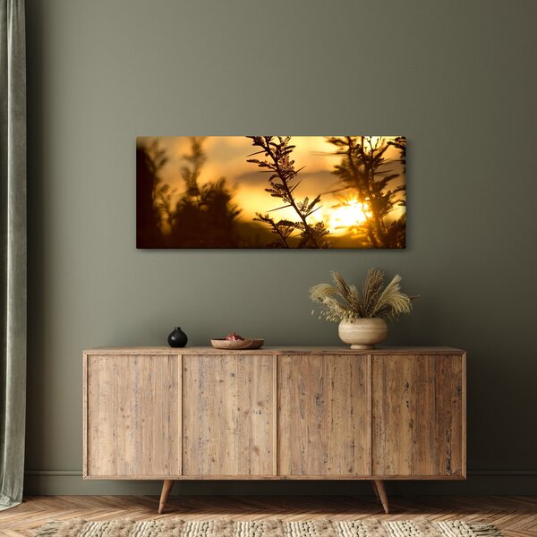Slika - Zalazak sunca iza stabala (120x50 cm)