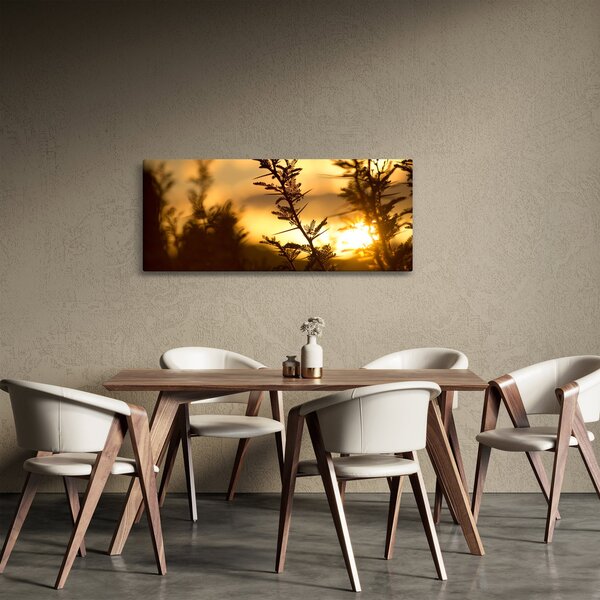 Slika - Zalazak sunca iza stabala (120x50 cm)