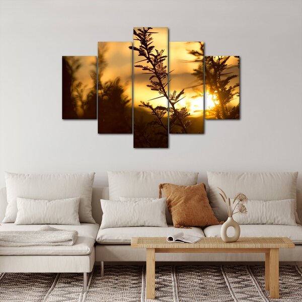 Slika - Zalazak sunca iza stabala (150x105 cm)