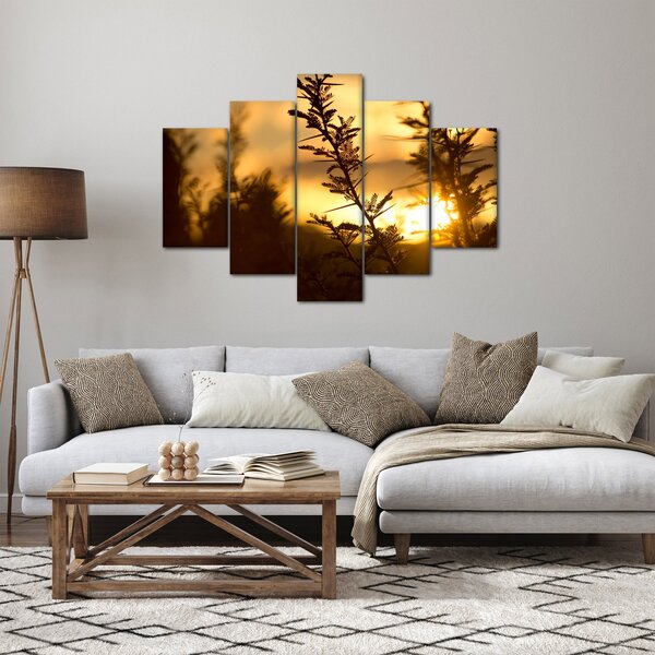 Slika - Zalazak sunca iza stabala (150x105 cm)