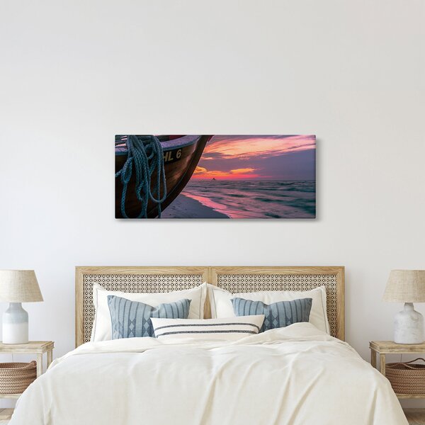 Slika čamca na obali (120x50 cm)