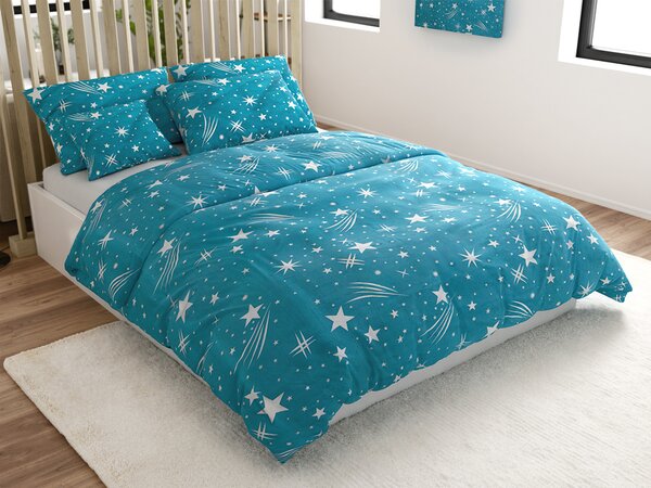 Flanelinska posteljina NIGHT SKY tirkizna Dimenzije posteljine: 70 x 90 cm | 140 x 200 cm