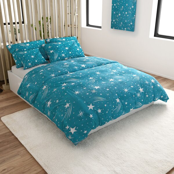 Flanelinska posteljina NIGHT SKY tirkizna Dimenzije posteljine: 70 x 90 cm | 140 x 200 cm