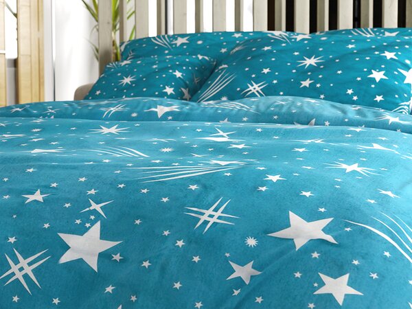 Flanelinska posteljina NIGHT SKY tirkizna Dimenzije posteljine: 70 x 90 cm | 140 x 200 cm