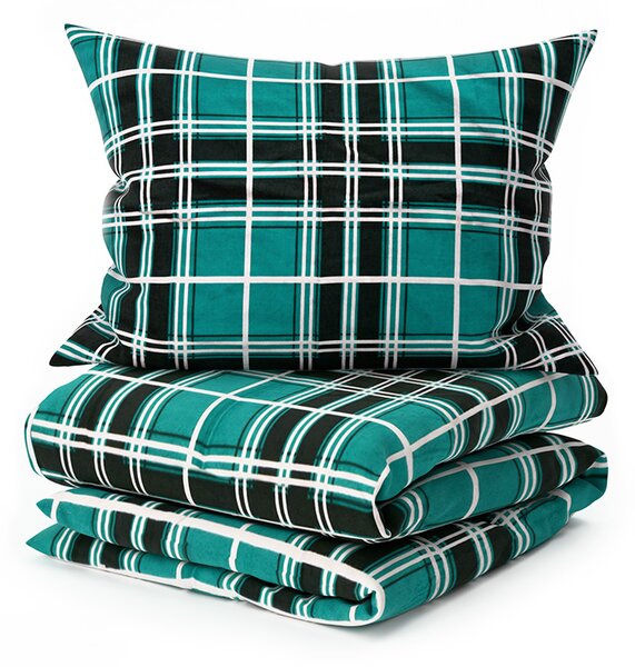 Flanel posteljina KOSTKA zelena Dimenzije posteljine: 70 x 90 cm | 140 x 200 cm
