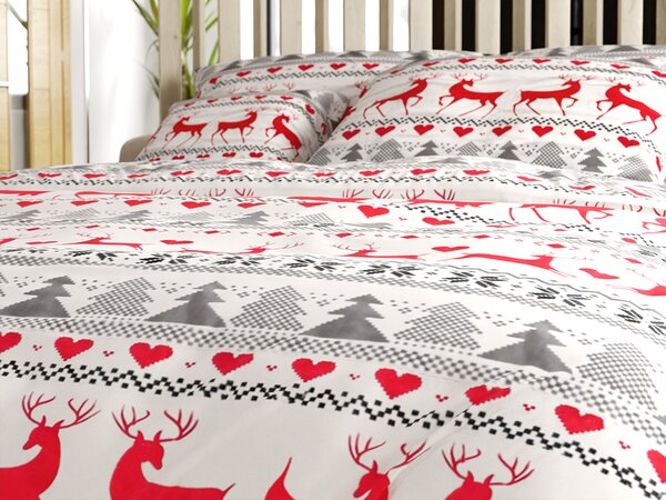 Flanel posteljina DEER DREAMS bijela Dimenzije posteljine: 2 kom 70 x 90 cm | 200 x 220 cm