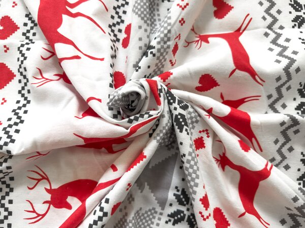Flanel posteljina DEER DREAMS bijela Dimenzije posteljine: 2 kom 70 x 90 cm | 200 x 220 cm