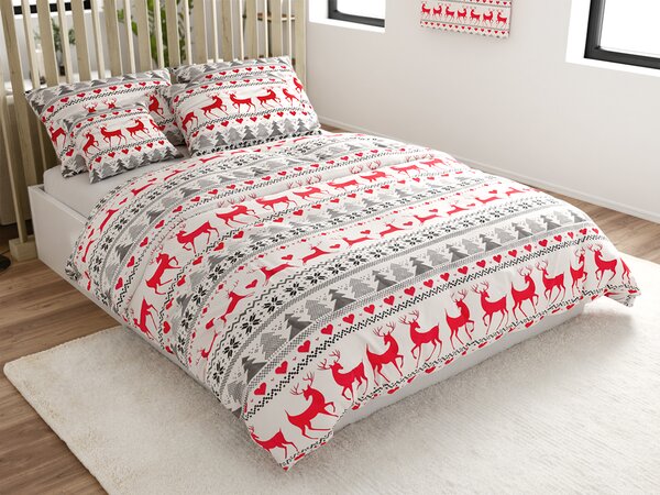Flanel posteljina DEER DREAMS bijela Dimenzije posteljine: 2 kom 70 x 90 cm | 200 x 220 cm