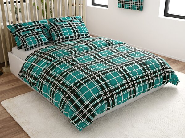 Flanel posteljina KOSTKA zelena Dimenzije posteljine: 70 x 90 cm | 140 x 200 cm