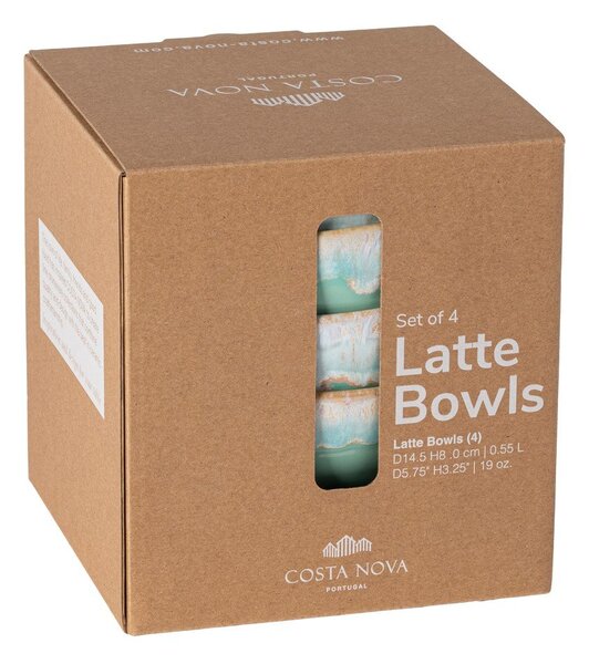 Tirkizne zdjele u setu 4 kom od kamenine ø 15 cm Latte – Costa Nova