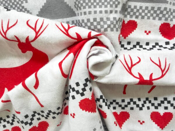 Flanel posteljina DEER DREAMS bijela Dimenzije posteljine: 2 kom 70 x 90 cm | 200 x 220 cm