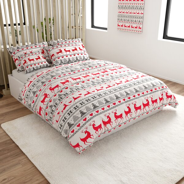 Flanel posteljina DEER DREAMS bijela Dimenzije posteljine: 2 kom 70 x 90 cm | 200 x 220 cm