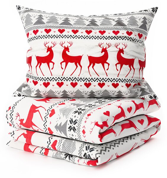 Flanel posteljina DEER DREAMS bijela Dimenzije posteljine: 2 kom 70 x 90 cm | 200 x 220 cm