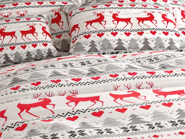 Flanel posteljina DEER DREAMS bijela Dimenzije posteljine: 2 kom 70 x 90 cm | 200 x 220 cm
