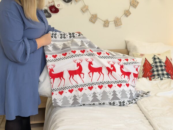 Flanel posteljina DEER DREAMS bijela Dimenzije posteljine: 2 kom 70 x 90 cm | 200 x 220 cm