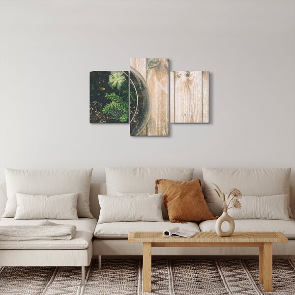 Slika sukulenata u staklu (90x60 cm)