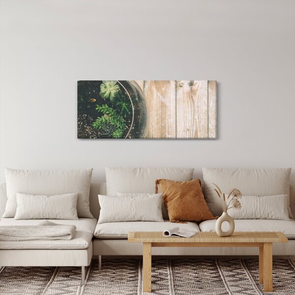 Slika sukulenata u staklu (120x50 cm)