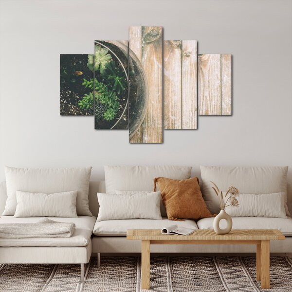 Slika sukulenata u staklu (150x105 cm)
