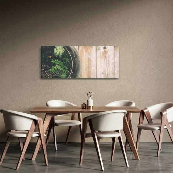 Slika sukulenata u staklu (120x50 cm)
