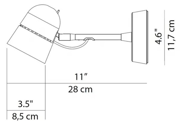 COUNTERBALANCE D73NA1 ZIDNI REFLEKTOR LED 12W 2700K CRNA LP1D73NA100001