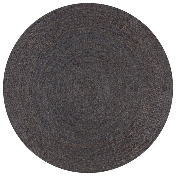 VidaXL Ručno rađeni tepih od jute okrugli 120 cm tamnosivi
