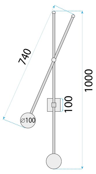 Zidni svijećnjak APP1595-2W black