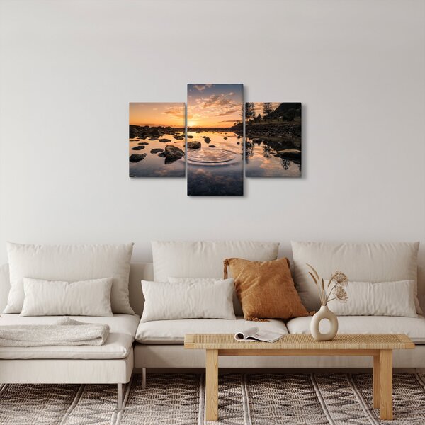 Slika vodene površine pri zalasku sunca (90x60 cm)