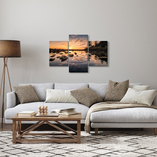 Slika vodene površine pri zalasku sunca (90x60 cm)
