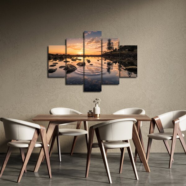 Slika vodene površine pri zalasku sunca (150x105 cm)