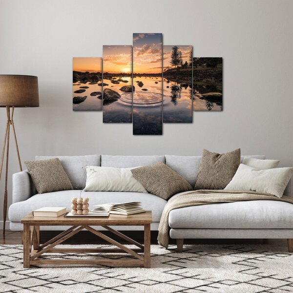 Slika vodene površine pri zalasku sunca (150x105 cm)