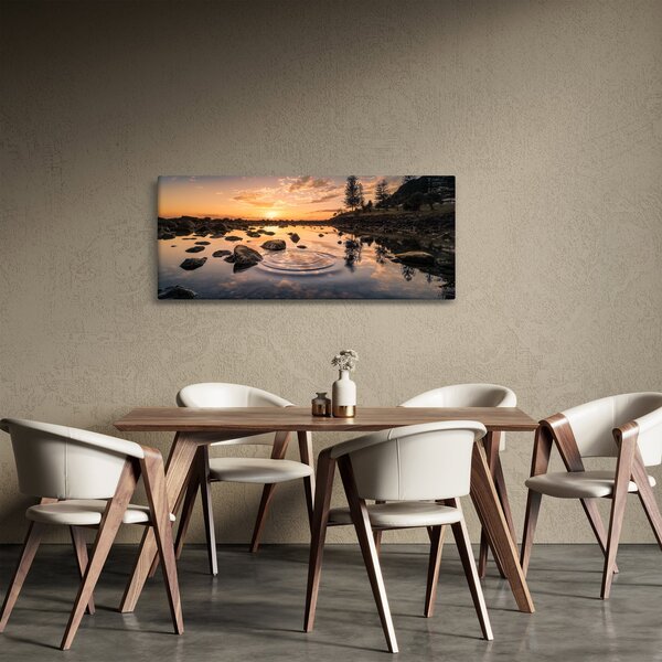 Slika vodene površine pri zalasku sunca (120x50 cm)