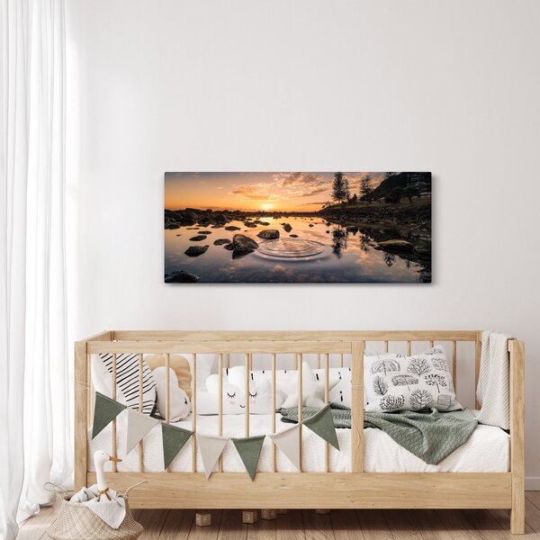 Slika vodene površine pri zalasku sunca (120x50 cm)