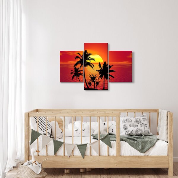 Slika siluete otoka s palmama (90x60 cm)
